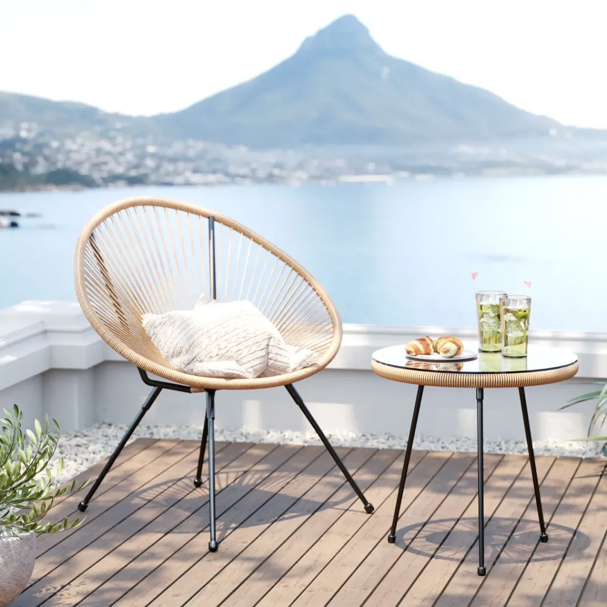 KARE24.se Acapulco Bord med Stol - Natur - KARE Design Outlet