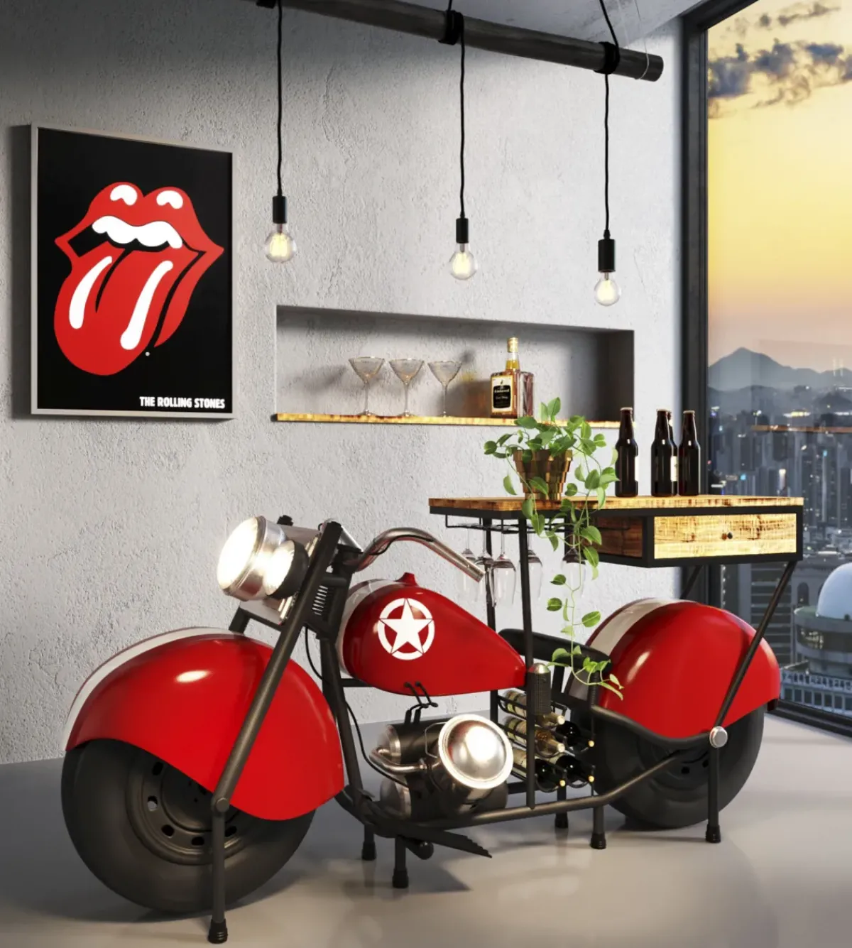 KARE24.se Bar Motorbike - Vintage Röd, 210x98cm - KARE Design Best