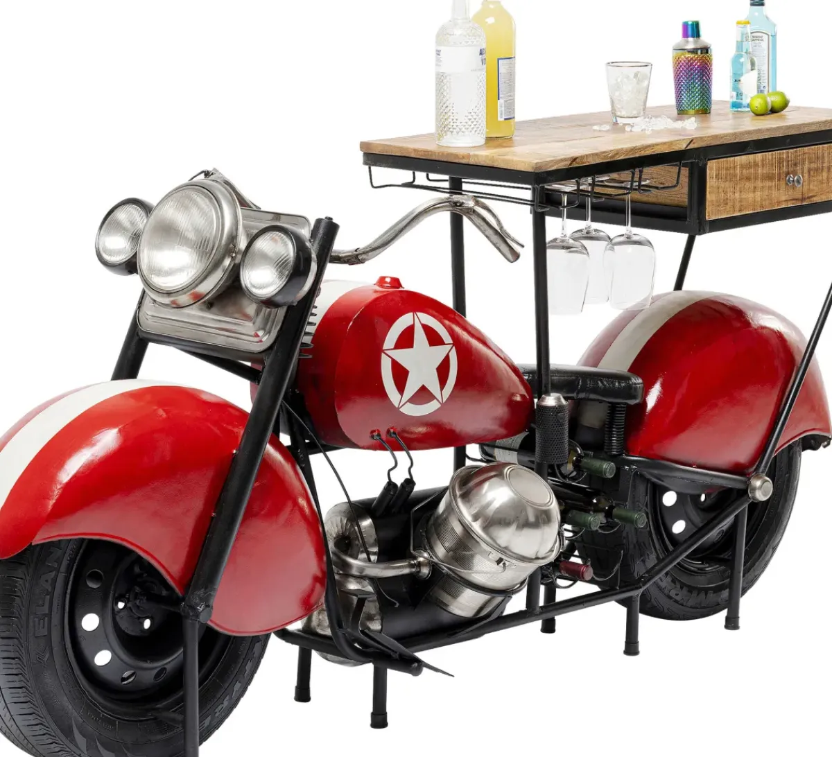 KARE24.se Bar Motorbike - Vintage Röd, 210x98cm - KARE Design Best