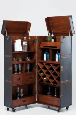 KARE24.se Barskåp Globetrotter - Svartbrun, 154cm - KARE Design Outlet