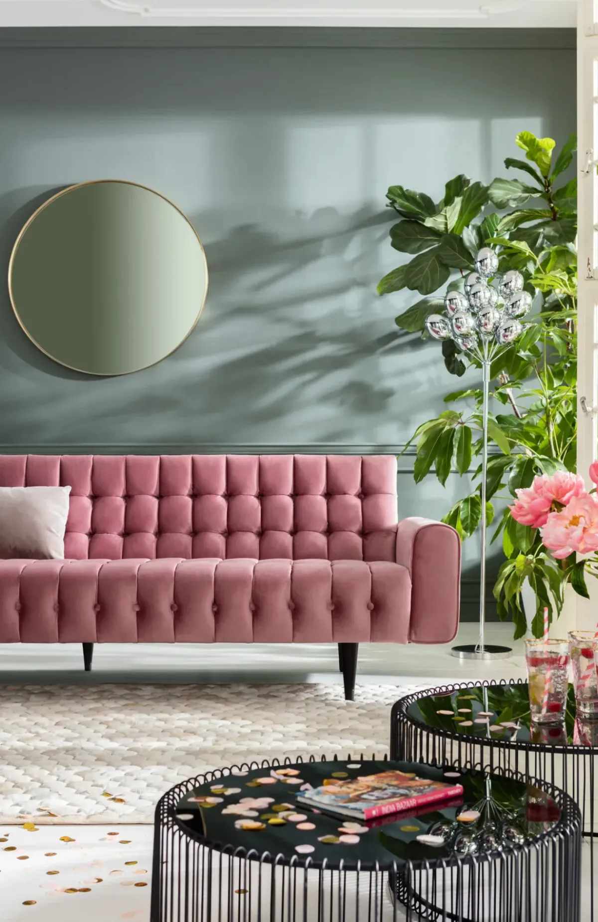 KARE24.se Bäddsoffa Milchbar - Mauve Sammet, 230cm - KARE Design New