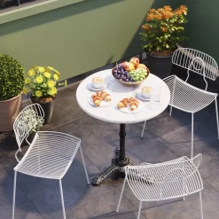 KARE24.se Bistro Cafébord - Rund Vit Marmor/Svart Gjutjärn, Ø60cm - KARE Design Hot