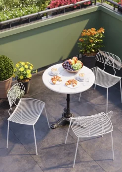 KARE24.se Bistro Cafébord - Rund Vit Marmor/Svart Gjutjärn, Ø60cm - KARE Design Hot