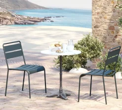 KARE24.se Bistro Cafébord - Rund Vit Marmor/Svart Gjutjärn, Ø60cm - KARE Design Hot