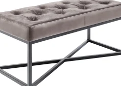 KARE24.se Bänk Crossover - Grå Sammet/Svart, 90cm - KARE Design Online
