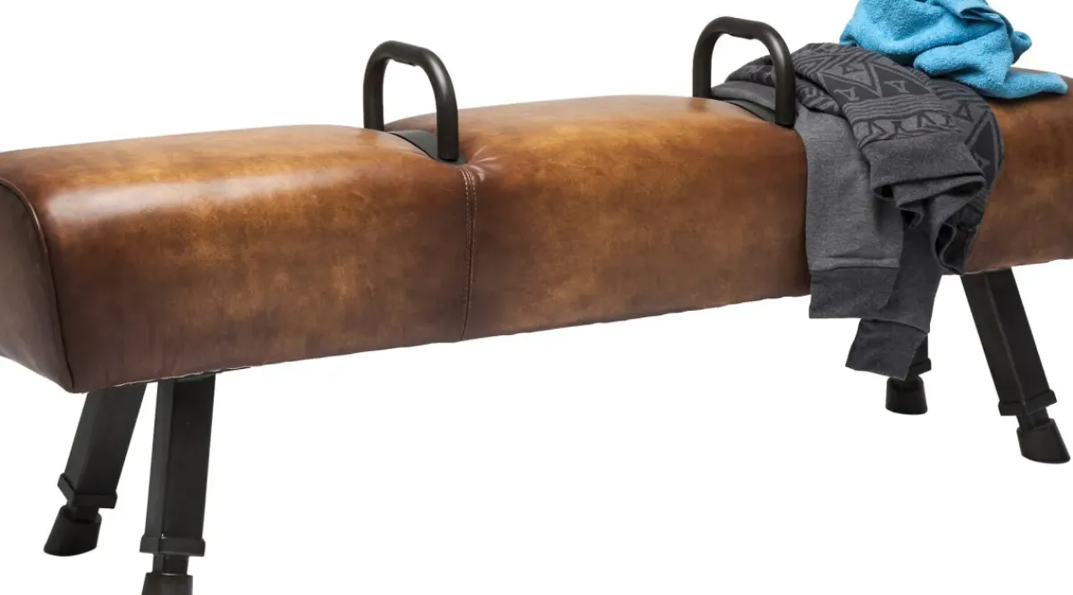 KARE24.se Bänk Gym Gabby - Industristil i Brun Konstläder, 153cm - KARE Design Discount