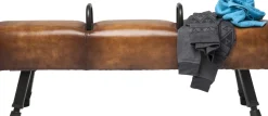 KARE24.se Bänk Gym Gabby - Industristil i Brun Konstläder, 153cm - KARE Design Discount