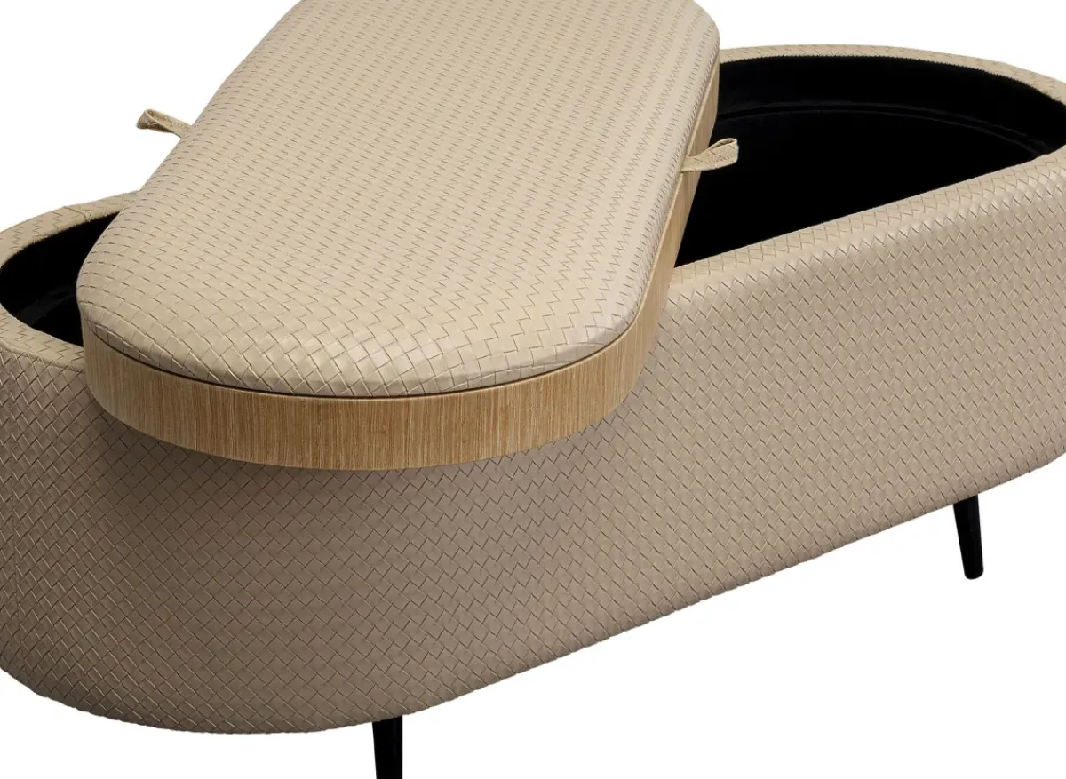 KARE24.se Bänk Venezia Storage - Flätad Beige 100cm - KARE Design Clearance