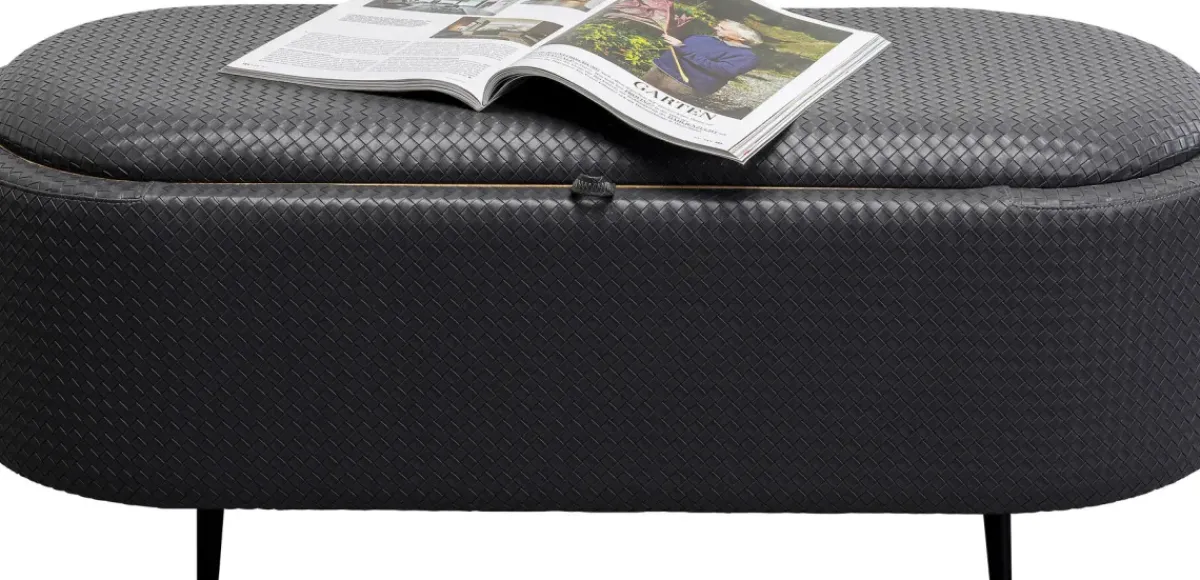 KARE24.se Bänk Venezia Storage - Flätad Svart 100cm - KARE Design Online