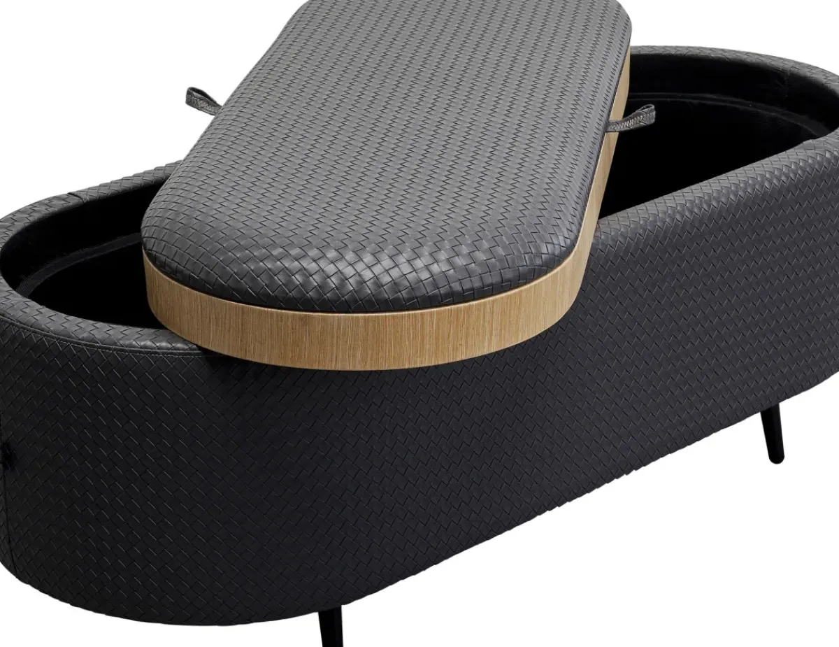KARE24.se Bänk Venezia Storage - Flätad Svart 100cm - KARE Design Online