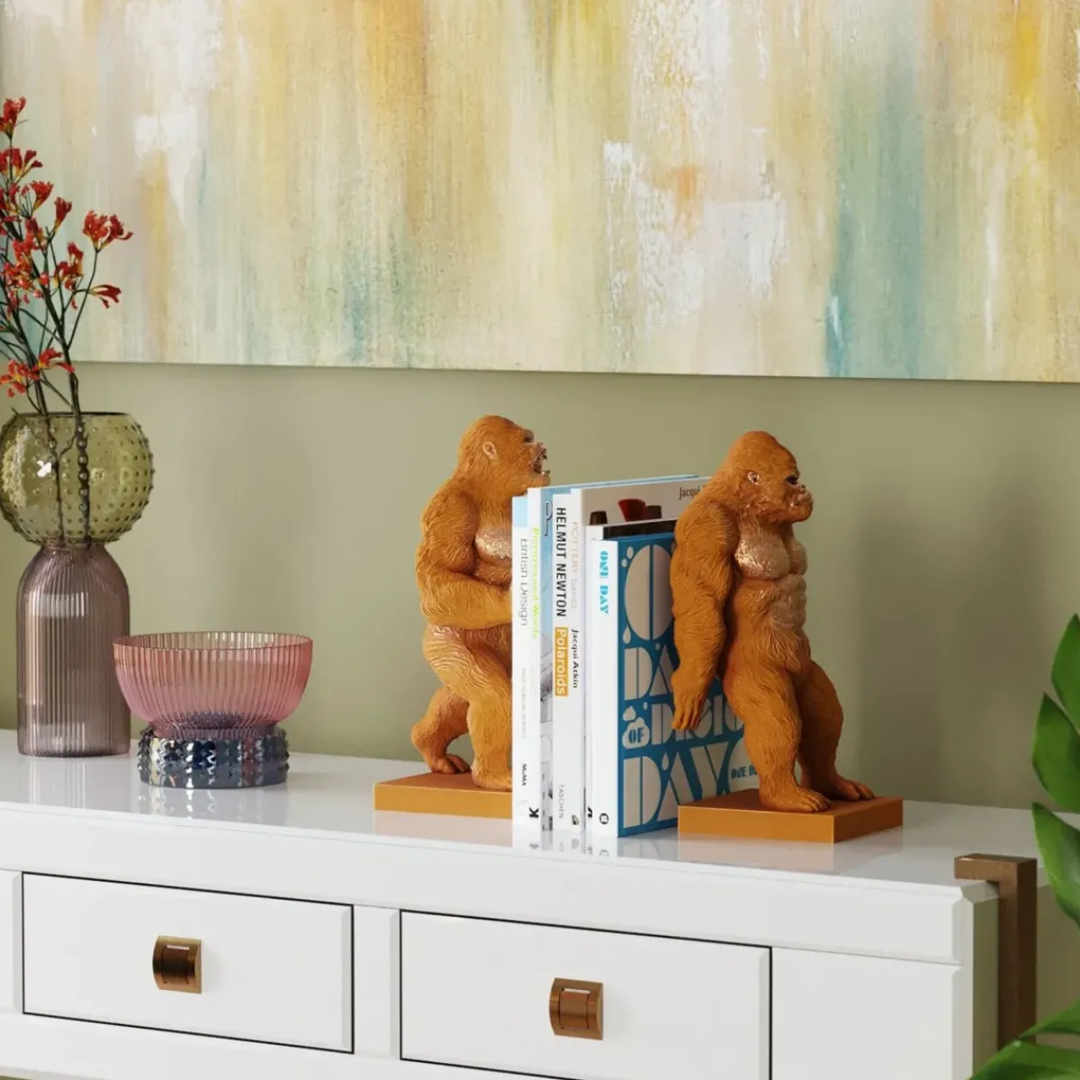 KARE24.se Bokstöd Gorilla Orange, 2 st. - KARE Design Outlet