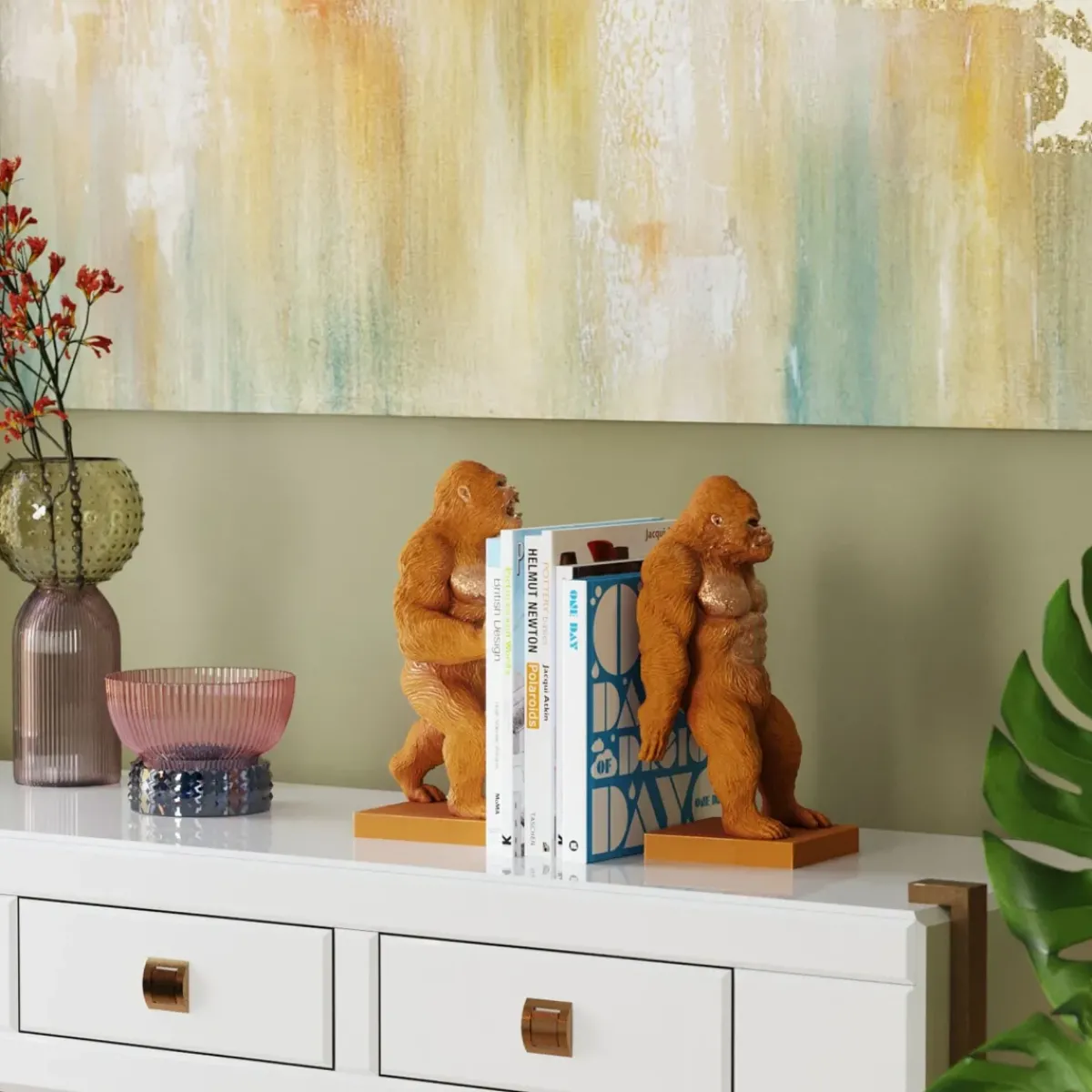 KARE24.se Bokstöd Gorilla Orange, 2 st. - KARE Design Outlet