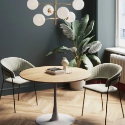 KARE24.se Bord Schickeria - Ekfaner, Vit, Ø110cm - KARE Design Online