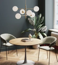 KARE24.se Bord Schickeria - Ekfaner, Vit, Ø110cm - KARE Design Online