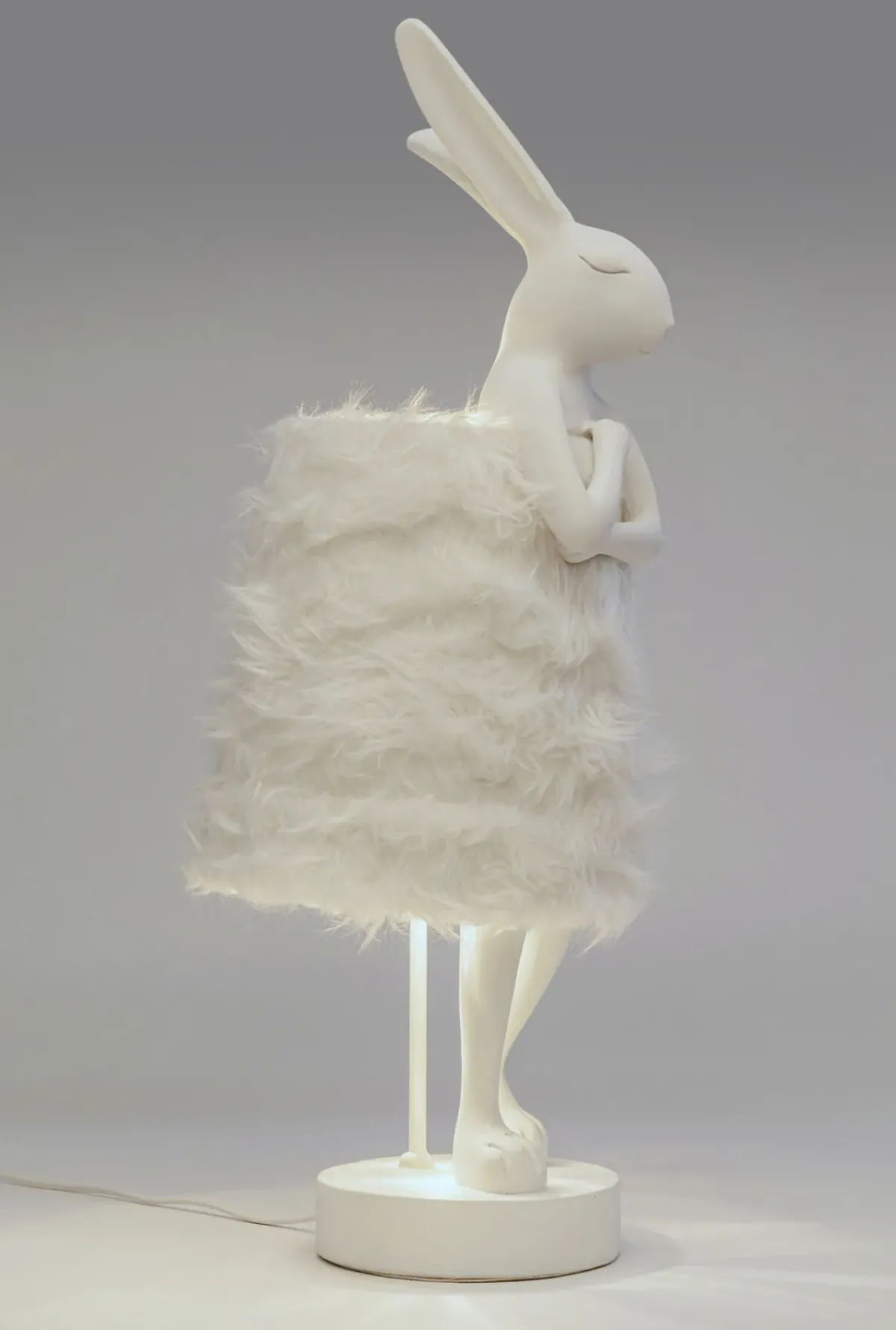 KARE24.se Bordslampa Animal Rabbit Fur - Vit/Silver, 68cm - KARE Design