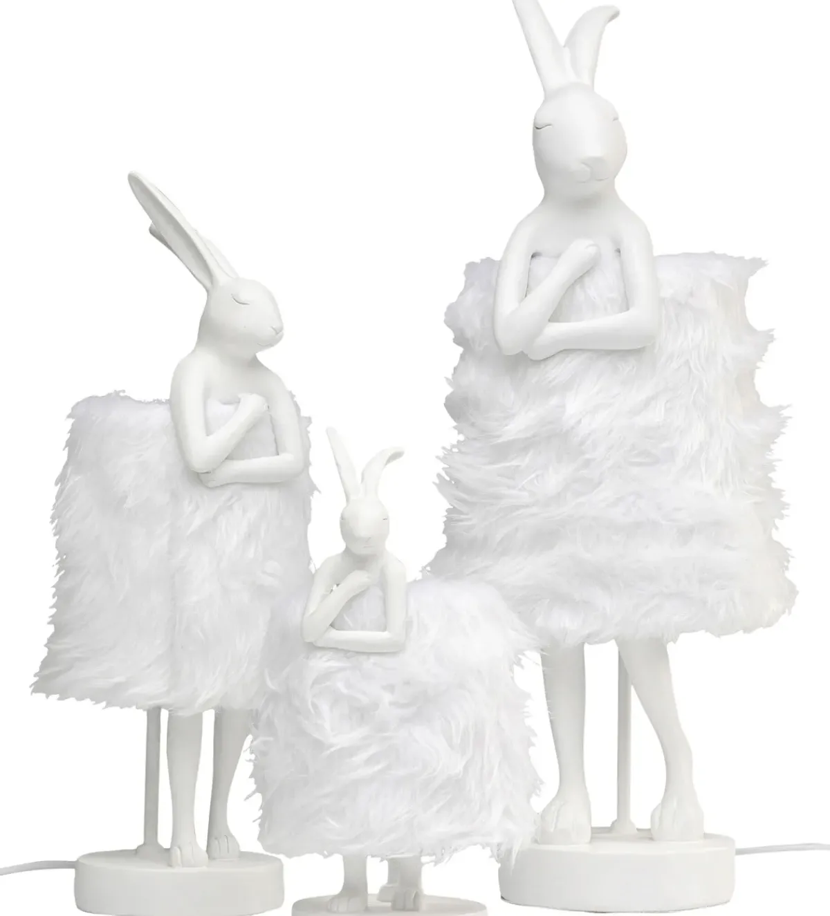 KARE24.se Bordslampa Animal Rabbit Fur - Vit/Silver, 68cm - KARE Design