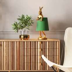 KARE24.se Bordslampa Animal Rabbit - Guld/Grön, 68cm - KARE Design Outlet