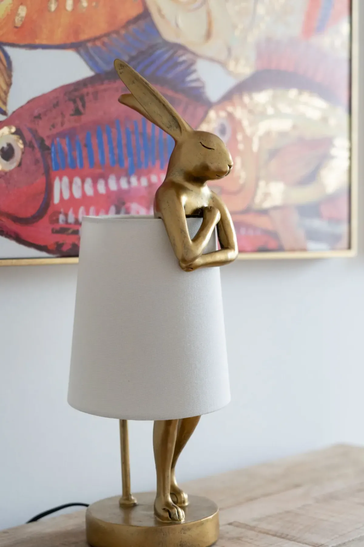 KARE24.se Bordslampa Animal Rabbit - Guld/Vit, 50cm - KARE Design Online