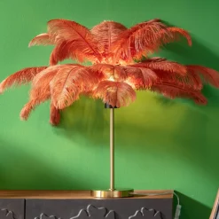 KARE24.se Bordslampa Feather Palm - Roströd, 60cm - KARE Design Sale