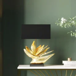 KARE24.se Bordslampa Tropical Flower - Rektangulär Guld/ Svart Skärm - KARE Design Best