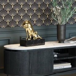 KARE24.se Dekor Skulptur Lion - Guld/Svart marmor, 34cm - KARE Design Best