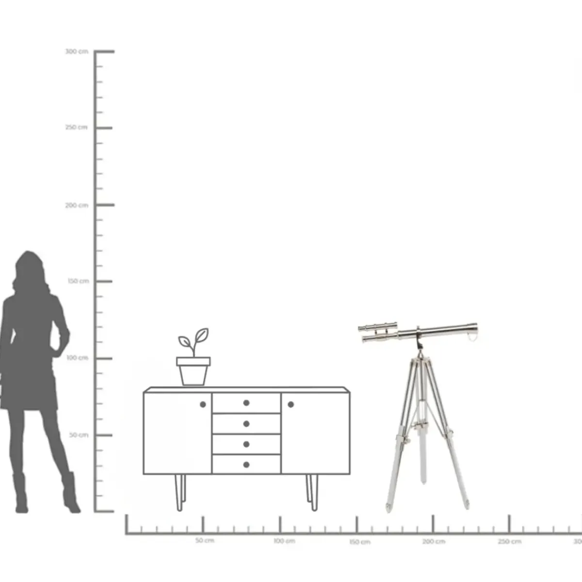 KARE24.se Dekor Telescope Silver - 125cm - KARE Design
