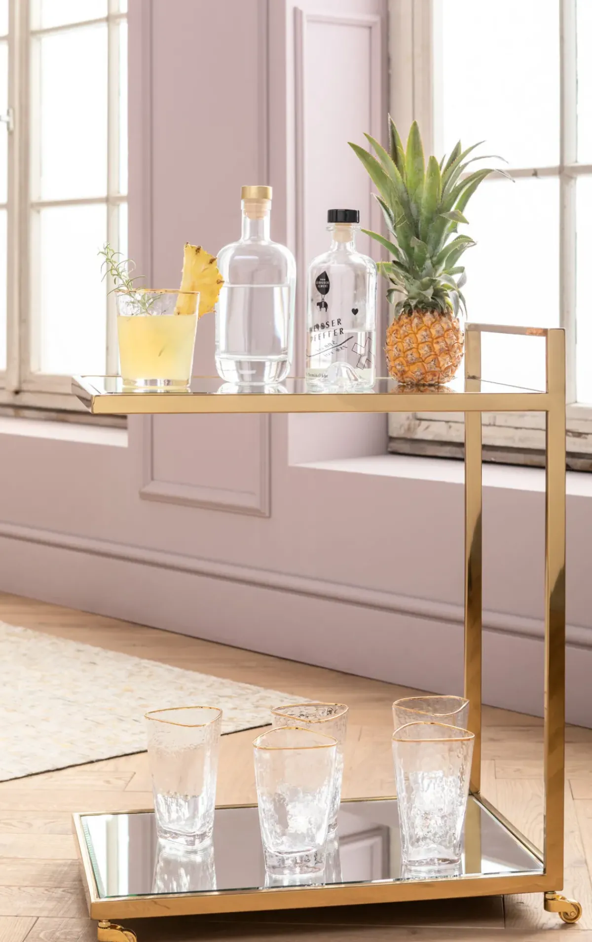 KARE24.se Drinkvagn Classy - Guld/Spegelglas - KARE Design Best