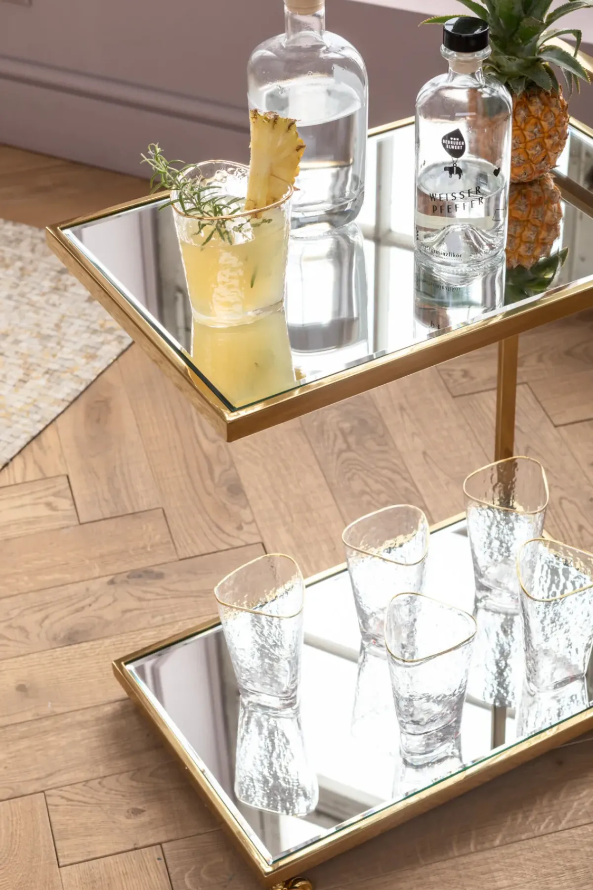 KARE24.se Drinkvagn Classy - Guld/Spegelglas - KARE Design Best