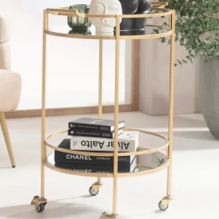 KARE24.se Drinkvagn Emilia Rund - Guld/ Spegelglas - KARE Design Online