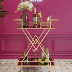 KARE24.se Drinkvagn Pyramids - Guld /Svart - KARE Design Discount
