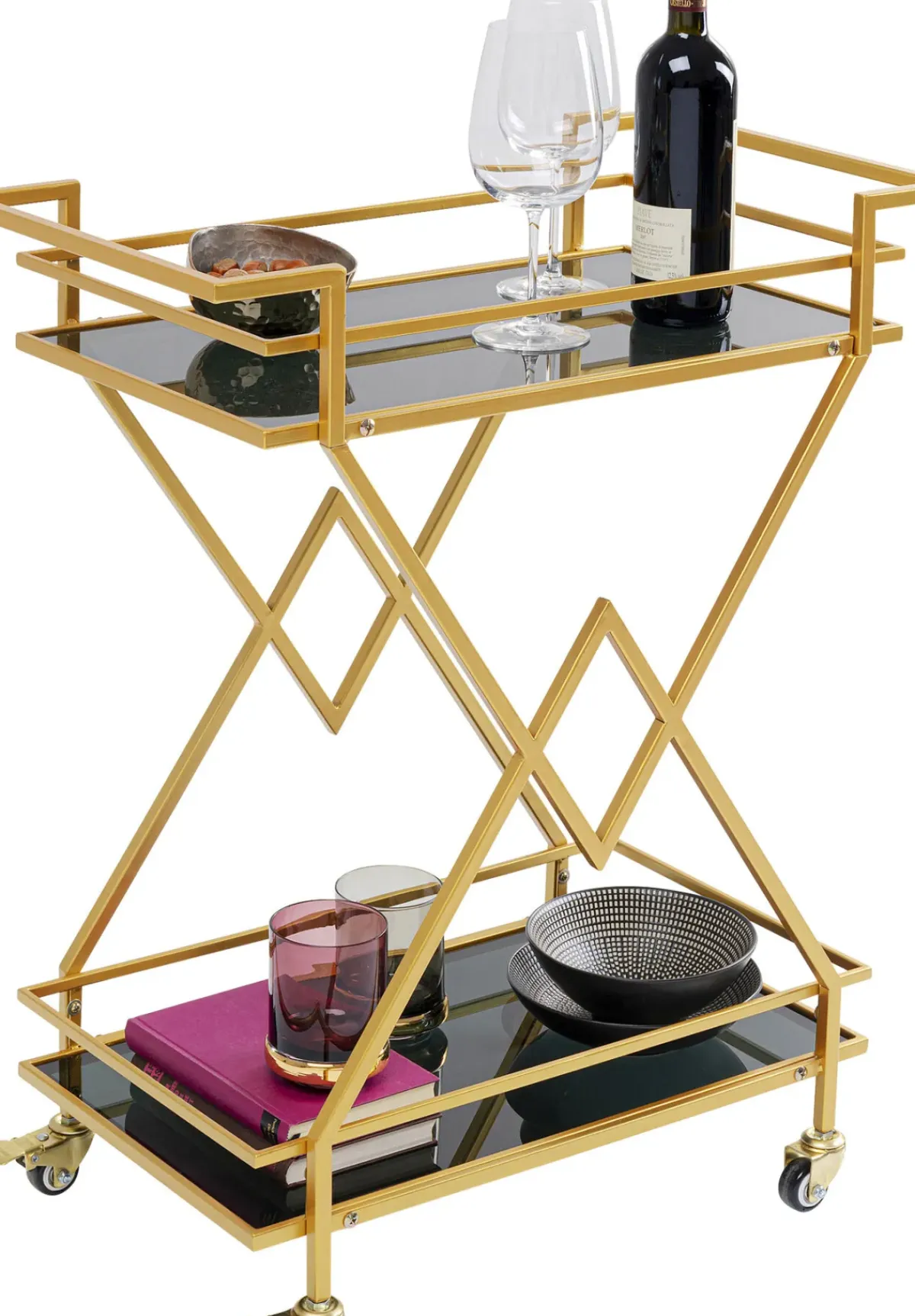 KARE24.se Drinkvagn Pyramids - Guld /Svart - KARE Design Discount