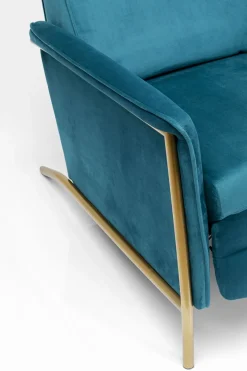 KARE24.se Fåtölj Lazy - Blå Sammet/Mässing - Fällbar med Fotstöd - KARE Design Best