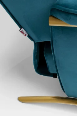 KARE24.se Fåtölj Lazy - Blå Sammet/Mässing - Fällbar med Fotstöd - KARE Design Best