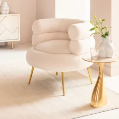 KARE24.se Fåtölj Livelli - Cremevit/Guld - KARE Design Online