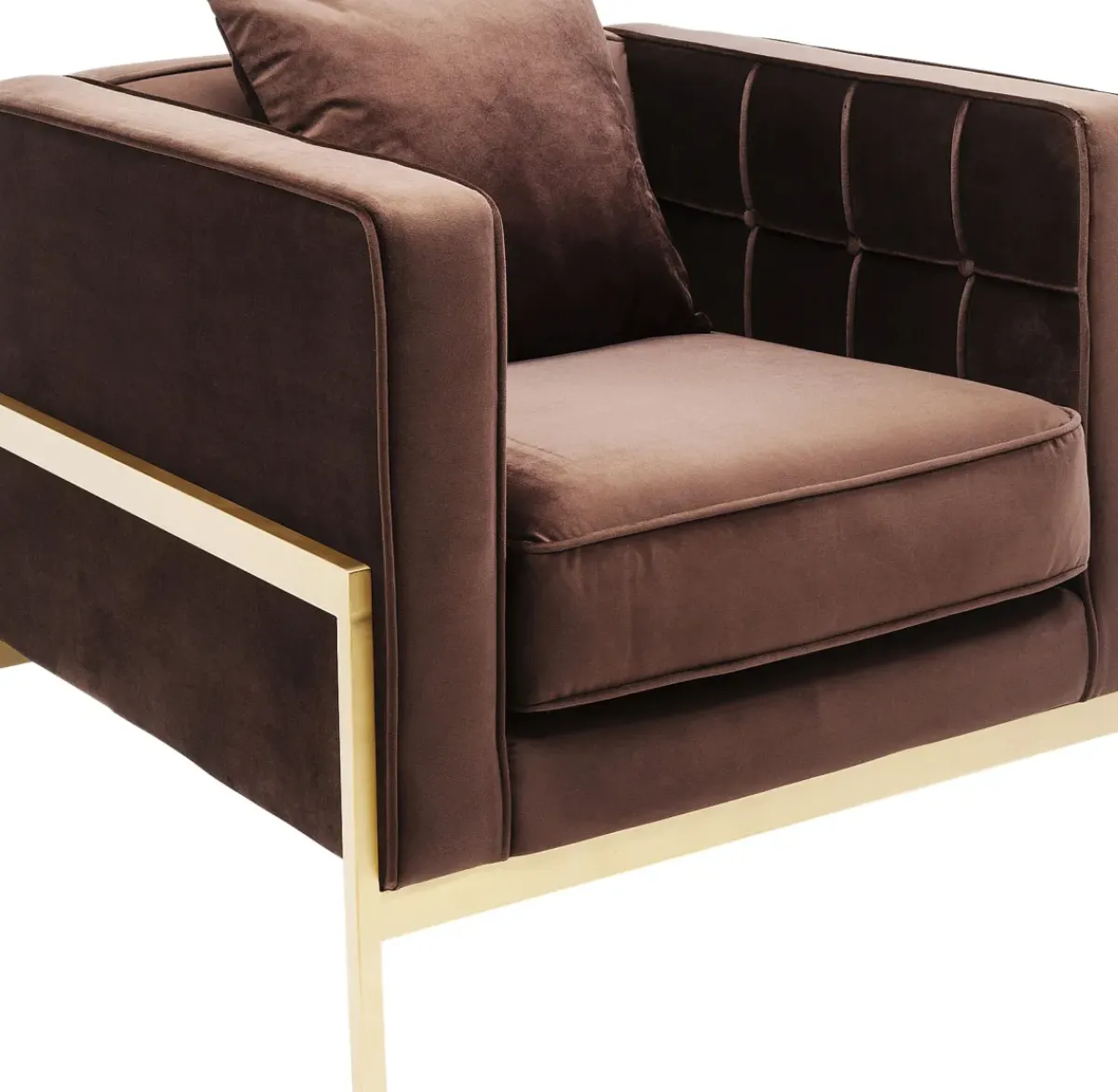 KARE24.se Fåtölj Loft - Brun Sammet/Mässing - KARE Design Best