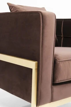 KARE24.se Fåtölj Loft - Brun Sammet/Mässing - KARE Design Best
