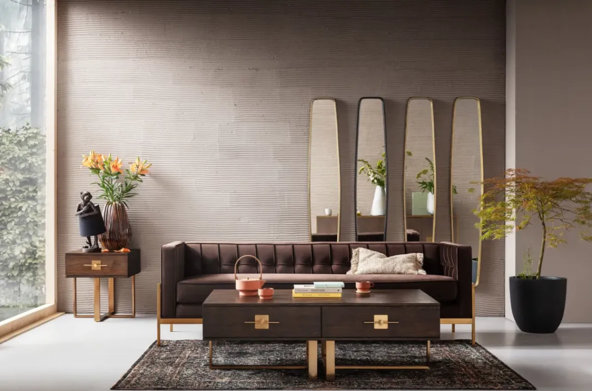 KARE24.se Fåtölj Loft - Brun Sammet/Mässing - KARE Design Best