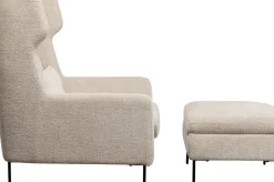 KARE24.se Fåtölj med Pall Quinn Hög - Beige - KARE Design Discount