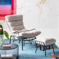 KARE24.se Fåtölj med Pall Vienna - Swing Beige - KARE Design Best