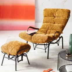 KARE24.se Fåtölj med Pall Vienna - Swing Gul - KARE Design Online