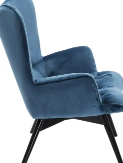 KARE24.se Fåtölj Vicky - Blågrön Sammet/Svarta Ben - KARE Design Online