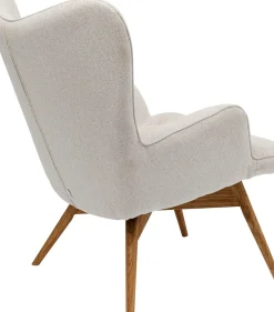 KARE24.se Fåtölj Vicky - Creme Vit/ Ben i ek - KARE Design Outlet