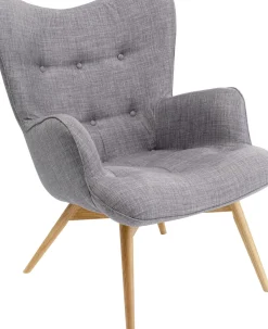 KARE24.se Fåtölj Vicky - Grå/Träben - KARE Design Online