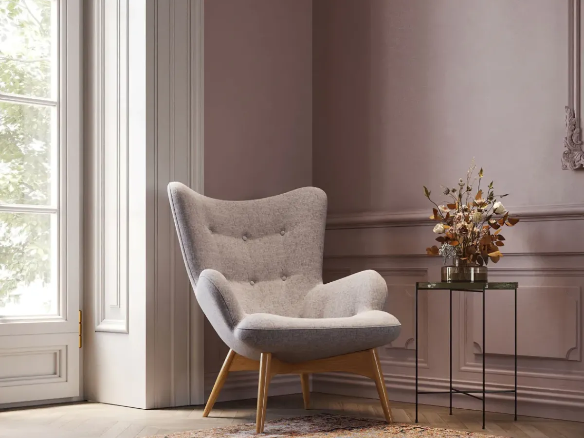 KARE24.se Fåtölj Vicky - Grå/Träben - KARE Design Online
