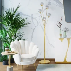 KARE24.se Fåtölj Water Lily - Beige/ Mässningsben - KARE Design Hot