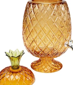 KARE24.se Glasbehållare med tappkran Pineapple - Bärnsten - KARE Design Online
