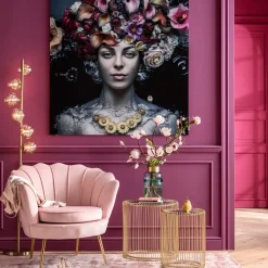 KARE24.se Glastavla Flower Lady, 120x120cm - KARE Design Best
