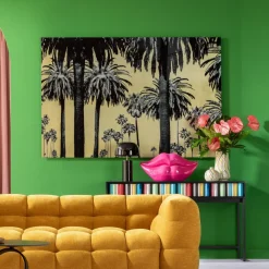 KARE24.se Glastavla Metallic Palms, 180x120cm - KARE Design Discount