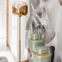 KARE24.se Goblet Golvlampa - Mässing och Tonat Glas, 160cm - KARE Design Discount