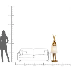 KARE24.se Golvlampa Animal Rabbit - 150cm, Guld/Vit - KARE Design Discount